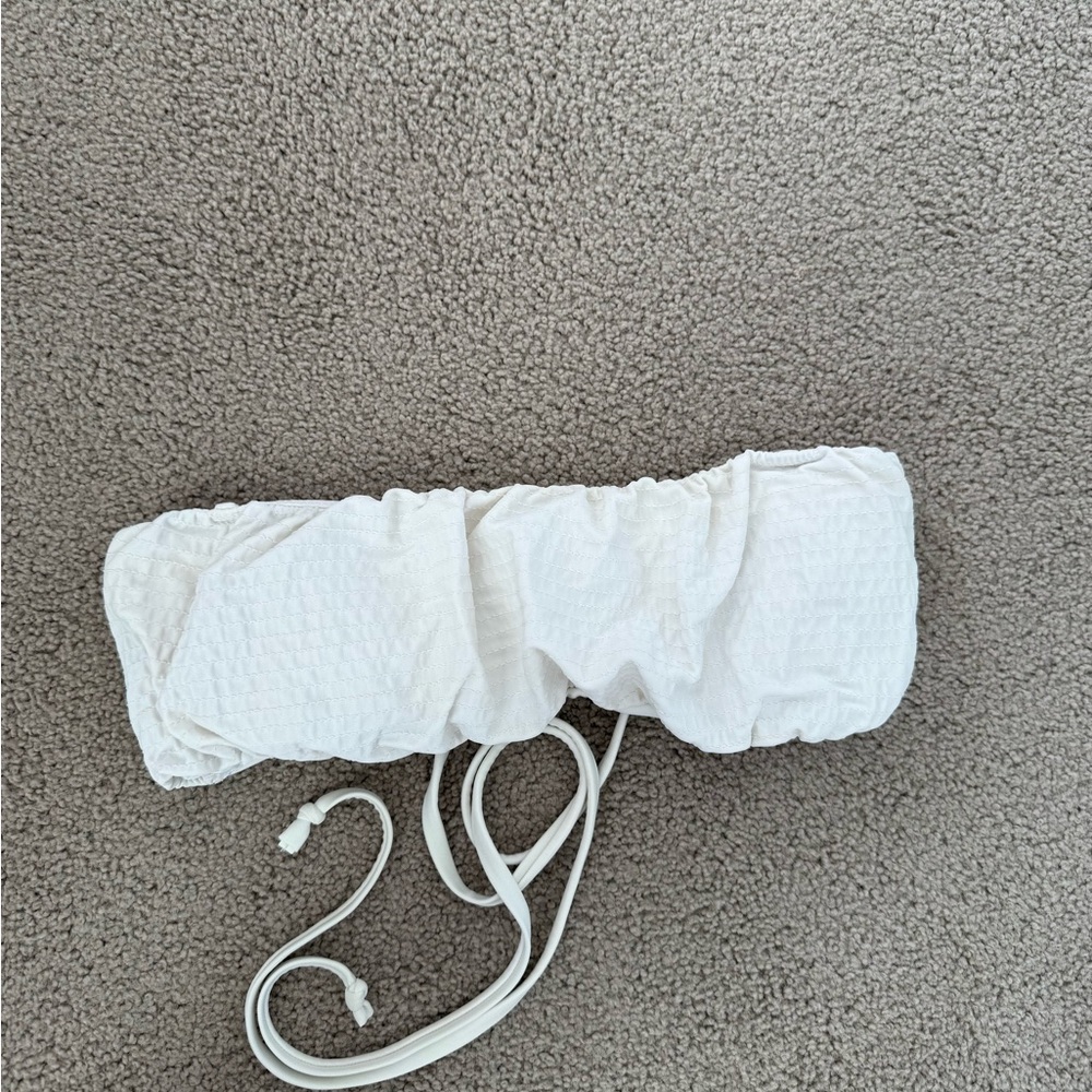 Hollister Swim Bandeau Bikini Top in White